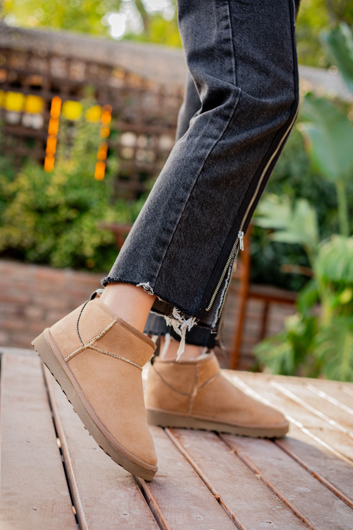 Freemax Kadın Garantili İçi Kürklü Hafif Taban Mini Bot Uggmini301 Vizon