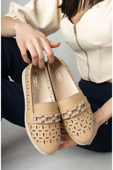 Freemax Kadın Babet Günlük Suni Deri Hafif Rahat Casual Yazlık Ayakkabı Abb 203 Ten