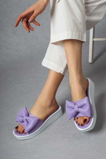 Freemax Kadın Fiyonk Detaylı Günlük Terlik Ppl.4040 Lila
