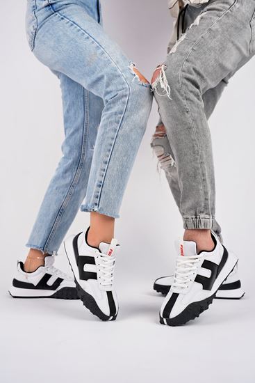 Freemax Unisex  Konforlu Outdoor Spor Ayakkabı 2356 Beyaz Siyah