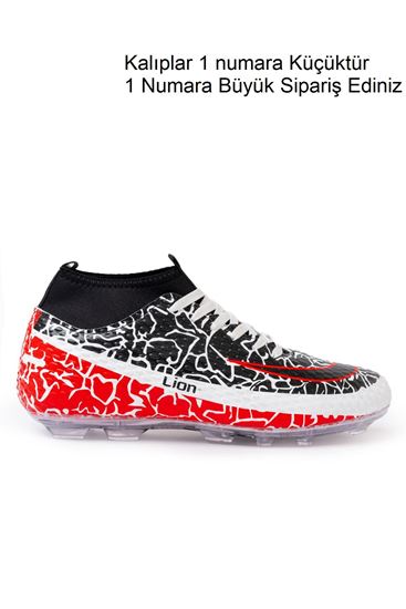 Freemax Garantili Çoraplı Çocuk Krampon Futbol Ayakkabısı Freemax.1071CCKKRMP Beyaz Siyah