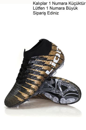 Freemax Unisex Çoraplı Krampon Futbol Ayakkabısı Haki Siyah