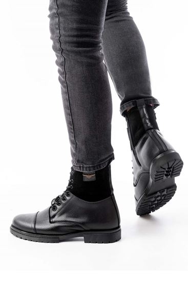 Freemax Su ve Soğuk Geçirmez Kauçuk Taban Fermuarlı Kışlık Kürklü Garantili Erkek Bot 5290 SİYAH