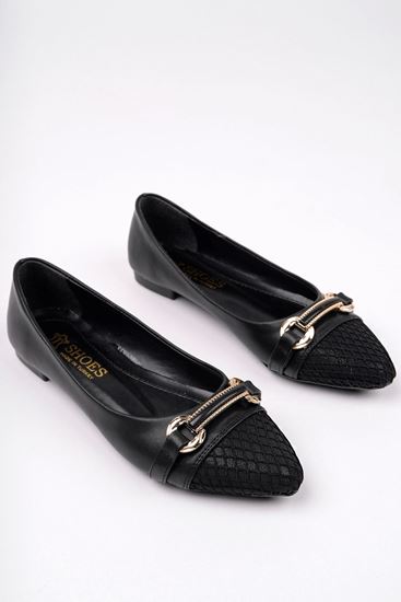 Freemax Kadın Yazlık Rahat Fileli Sivri Burun Babet Ayakkabı Freemax.2024.055 Siyah