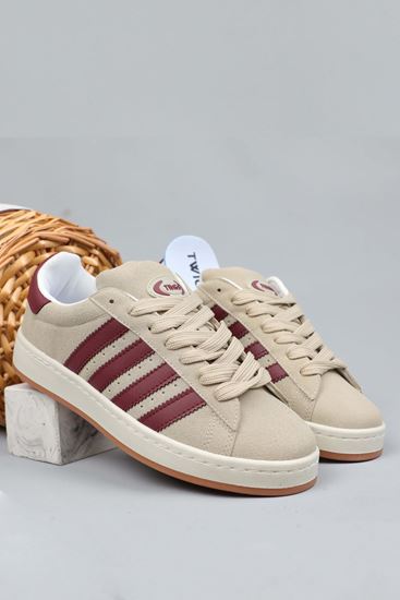 Freemax Campus Unisex Garantili Sneaker Spor Ayakkabı. Kum Bordo