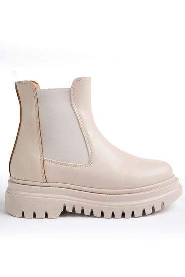 Freemax Su Geçirmez İçi Kürklü Yüksek Taban Yanlar Lastikli Çok Hafif Taban Garantili Kışlık Kadın Bot Çizme Freemax.ZEN.BOT.2224 Bej