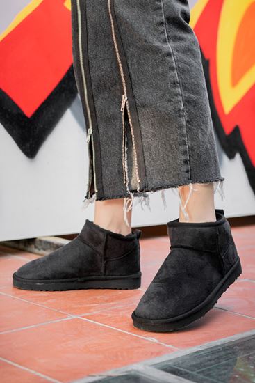 Freemax Kadın Garantili İçi Kürklü Hafif Taban Mini Bot Uggmini301 Siyah