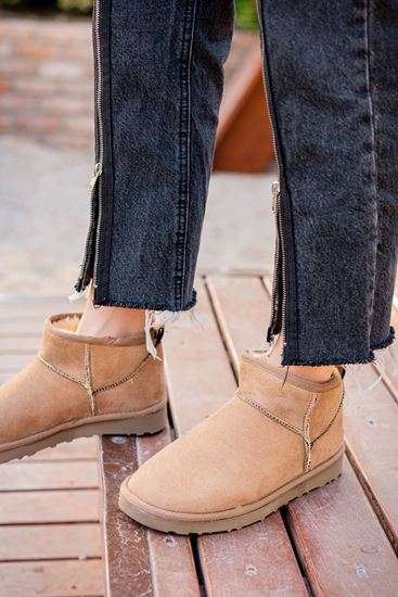 Freemax Kadın Garantili İçi Kürklü Hafif Taban Mini Bot Uggmini301 Vizon