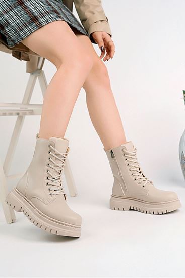 Freemax Su Geçirmez İçi Kürklü Fermuarlı Çok Hafif Dikişli Taban Garantili Kışlık Kadın Bot Freemax.ZEN.BOT.2225 Bej