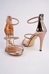 Freemax Kadın 11 cm Topuklu Taş Detaylı Klasik Ayakkabı 8001 Dore
