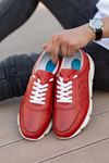 Freemax Erkek İç Dış Hakiki Deri Eva  Jel İç Taban Spor Sneaker Ayakkabı LSNS.HD 455 Kırmızı