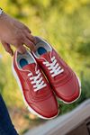 Freemax Erkek İç Dış Hakiki Deri Eva  Jel İç Taban Spor Sneaker Ayakkabı LSNS.HD 355 Kırmızı