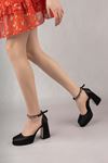 Freemax Kadın Yüksek Klasik 10 cm Topuklu Platform Ayakkabıı Byc 1008 Siyah
