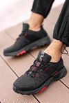 Freemax Erkek Anatomik iç Taban Outdoor Spor Sneaker Trekking Bot Ayakkabı Freemax.2394 Siyah Kırmızı