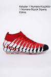 Freemax Çoraplı Çocuk Futbol Ayakkabısı Krampon Siyah Kırmızı