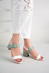 Freemax Kadın Klasik 6 cm Topuklu Renkli Ayakkabı abb.812 Beyaz Mint