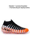 Freemax Unisex Çoraplı Krampon Futbol Ayakkabısı Orange Siyah