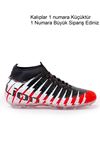 Freemax Unisex Çoraplı Krampon Futbol Ayakkabısı Kırmızı Siyah